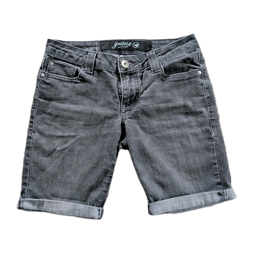 Y2K Vintage Cutoff Black Distressed Jean Shorts Grane Jorts Faded Good Condition